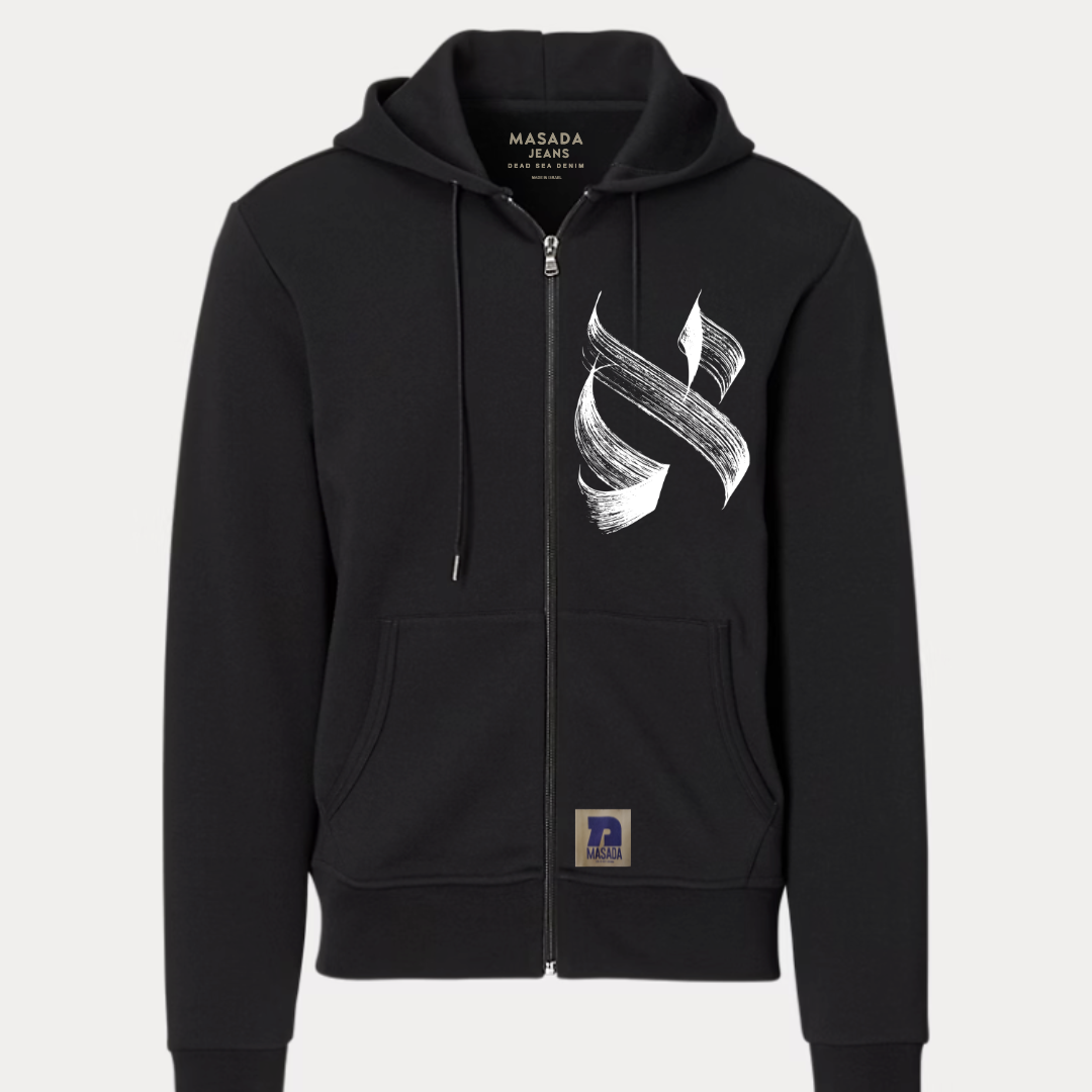 Aleph black Hoodie zipper