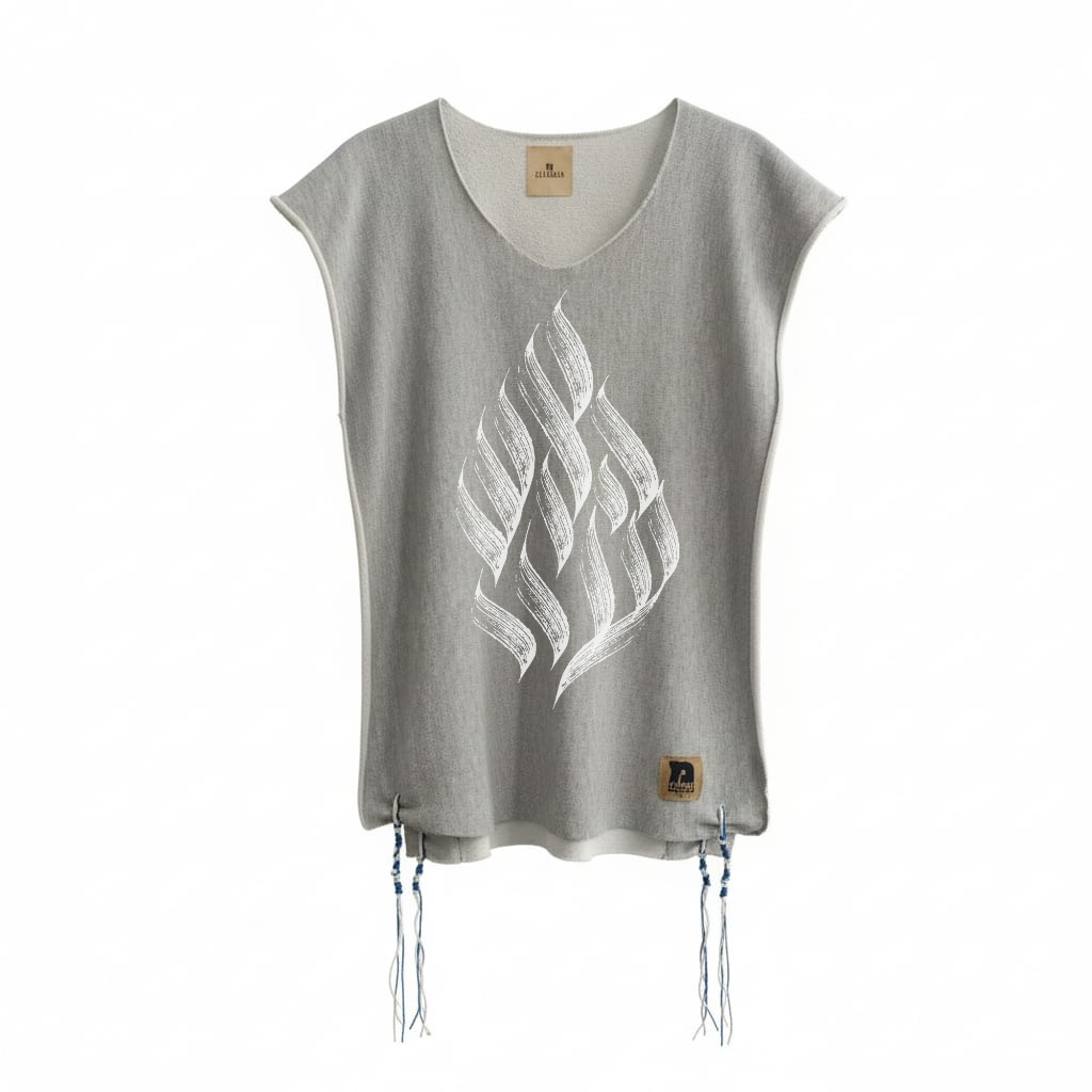 Young Perez Tallit Katan – Boxing Spirit, Grey Fleece Cotton