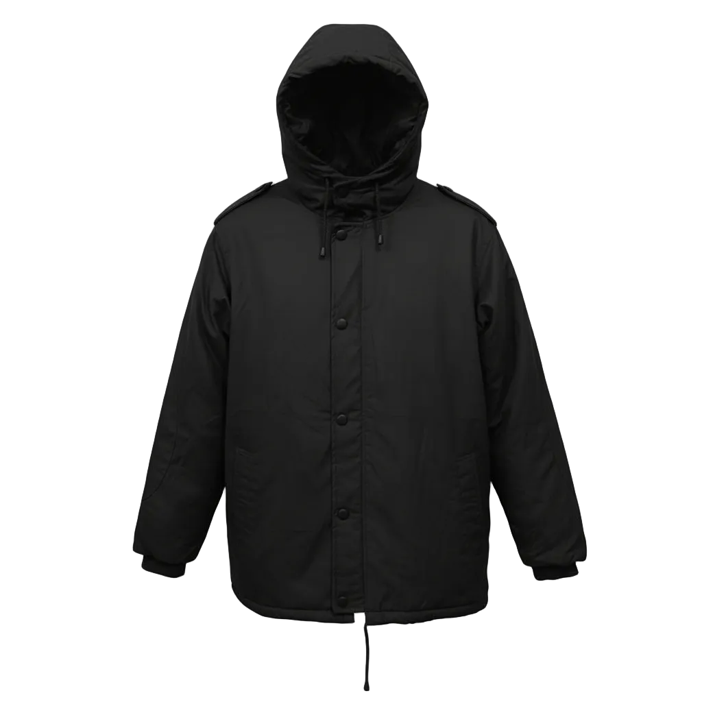 Black hooded jacket