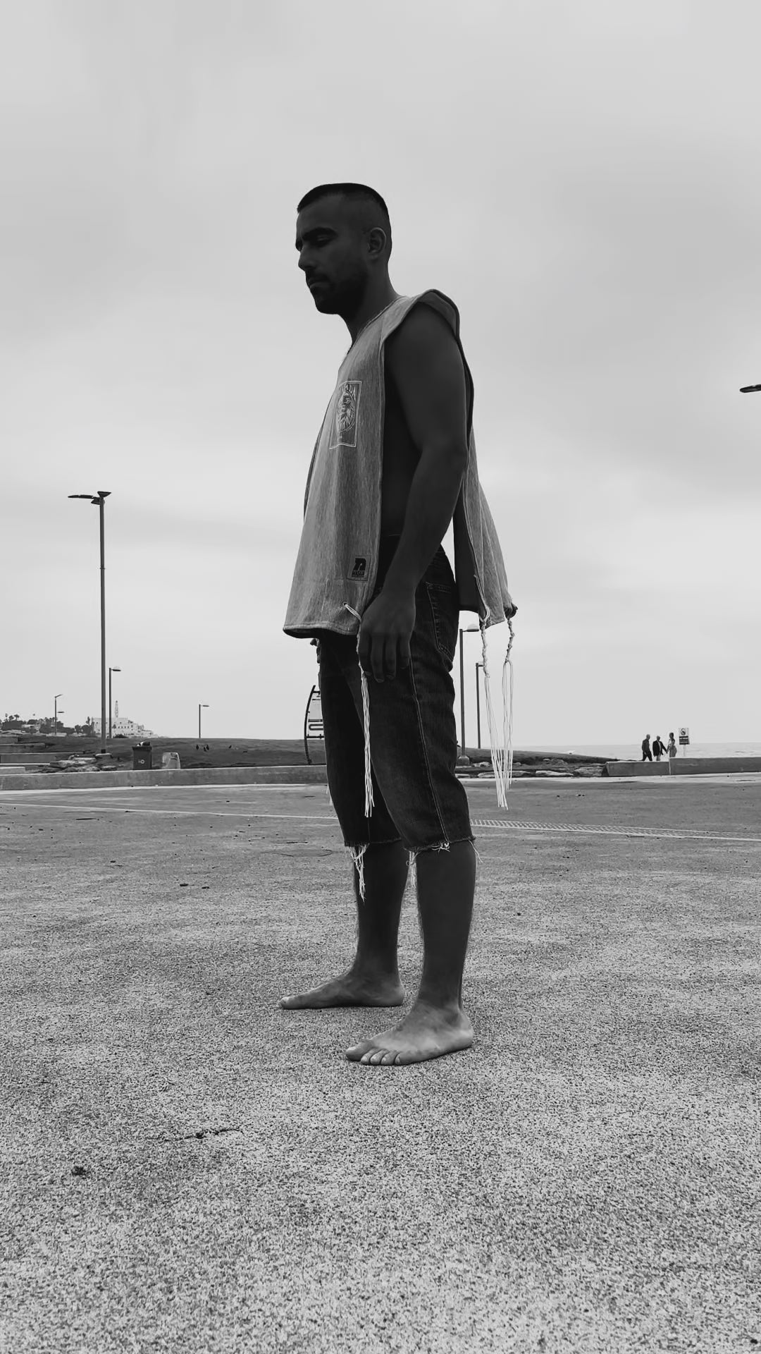 Young Perez Tallit Katan – Boxing Spirit, Grey Fleece Cotton